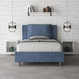 thumbnail of Letto contenitore imbottito 120x190 microfibra blu Antea
