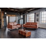 thumbnail of Sofá KAWOLA VILNIUS de 3 plazas y sofá de 2 plazas de piel sintética con contenido de piel coñac