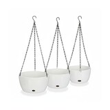thumbnail of Relaxdays Blumenampel mit Wasserspeicher, Set, 3 Größen, Selbstbewässerung, außen & innen, hängender Blumentopf, weiß