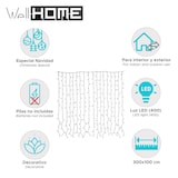 thumbnail of WellHome - Tenda luminosa con 400 luci LED bianco caldo 300x100cm