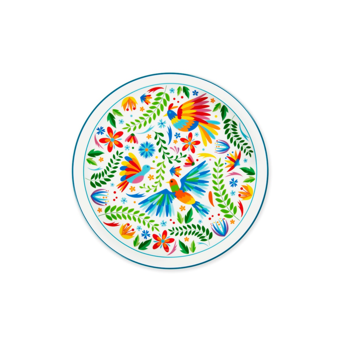 Excelsa Set mit 4 Pizzatellern Mexican Flowers Porzellan 30,5x2x30,5 cm Bunt