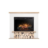 thumbnail of TULA – Freistehender elektrischer LED-Kamin – 26 Zoll – Mattweiß / Helle Eiche – 100 x 88 x 28