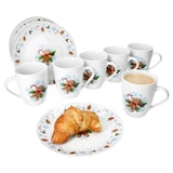 thumbnail of Candyman 12tlg Frühstücksset Porzellan 6 Pers. Teller Becher Weihnachten blau