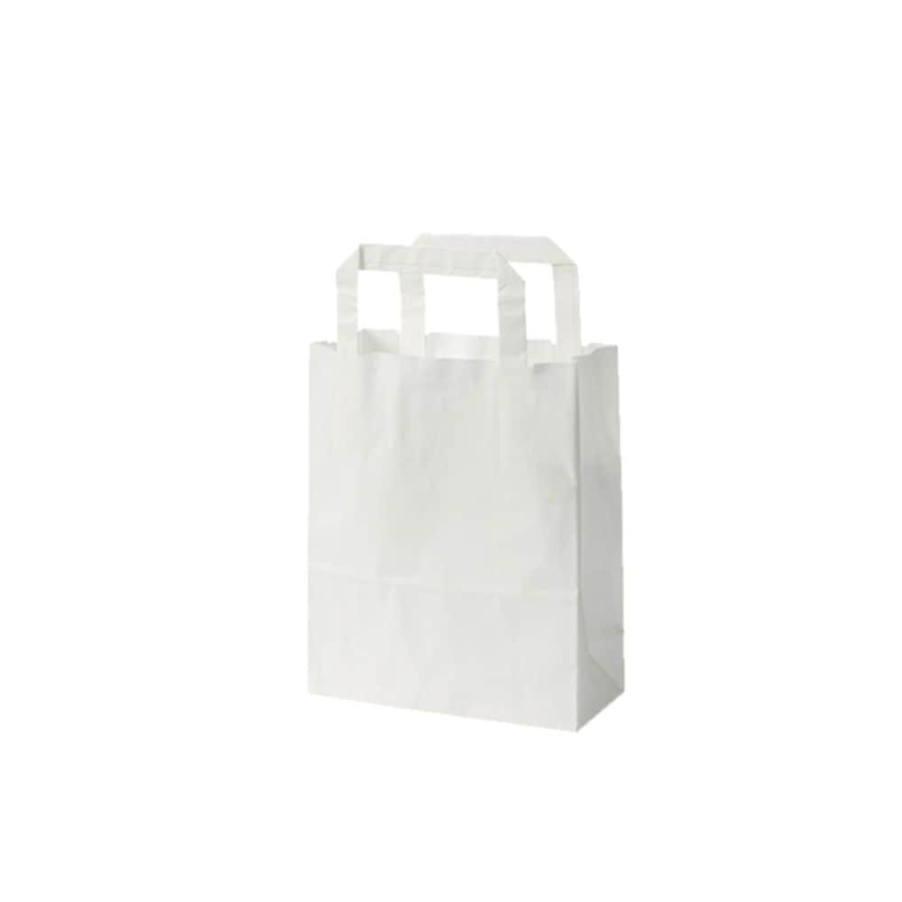 greenbox - Bolsas de papel kraft S, 18 x 8 x 22 cm, blancas, 250 unidades.