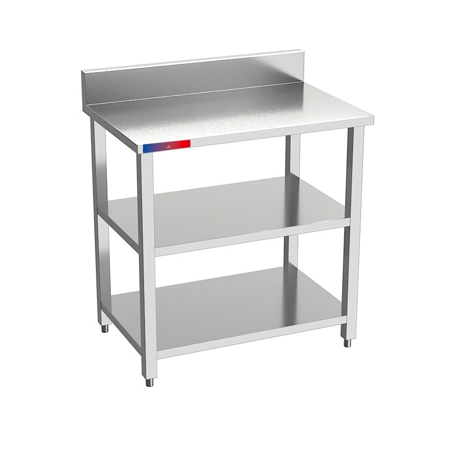 - Mesa de trabajo de acero inoxidable 3 baldas 2000 x 600 x 950 + 100 mm desmontable, Mesa de Trabajo Inox Resistente a la Corrosión