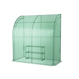 thumbnail of COSTWAY Foliengewächshaus mit 3-stufigem Blumenregal, Gewächshaus mit 2 Rolltüren, 200 x 100 x 215 cm, grün