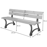 thumbnail of Gartenbank HWC-O20, Sitzbank Parkbank Holzbank 3-Sitzer, Gusseisen Holz Kiefer, 170cm ~ teak