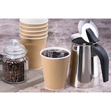 thumbnail of DeinPack 25 Riffelbecher 200 ml doppelwandig  to Go Pappbecher aus braunem Kraftkarton  Kaffeebecher