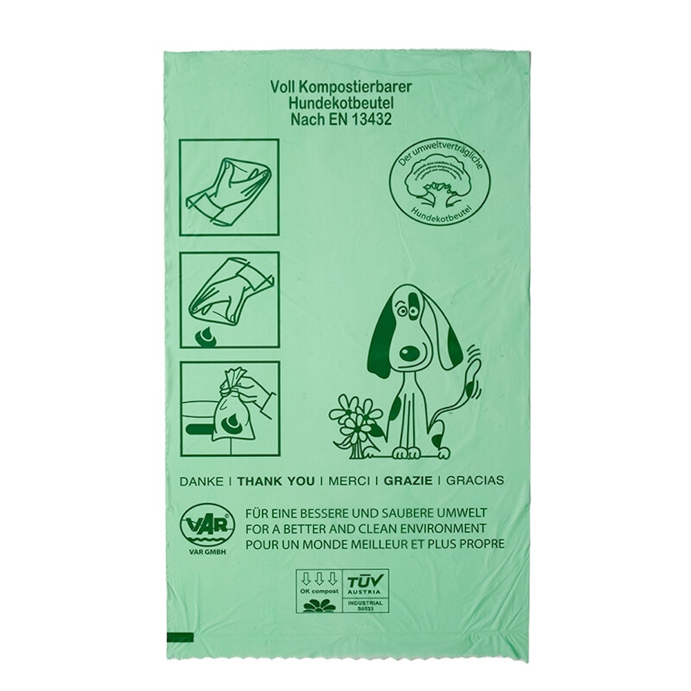 PROREGAL Klassische kompostierbare Hundekotbeutel | 600 Stück | HxBxT 20x35x0,01cm | Grün
