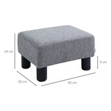 thumbnail of HOMCOM Pouf Poggiapiedi Imbottito in Tessuto Effetto Lino Grigio
