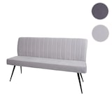 thumbnail of Sitzbank | HxBxT 90x160x60cm | Sitzhöhe 48cm | Rückenlehne Samt Metall | 160cm Hellgrau | Esszimmerbank Bank Polsterbank Garderobenbank