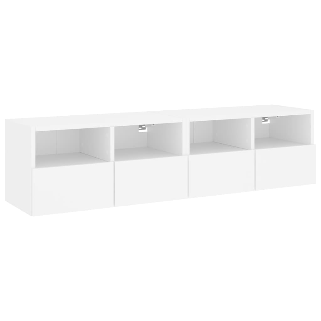Helloshop26 - Multimedia-Wand-TV-Möbel TV-Regal TV-Sideboard für Esszimmer Wohnzimmer Schlafzimmer 2-teilig 60 x 30 x 30 cm weißes 02_0028924