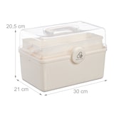 thumbnail of Relaxdays Apothekenbox, 7 Fächer, Erste Hilfe Kasten Hausapotheke, Kunststoff, HBT: 20,5 x 30 x 21 cm, Medizinbox, weiß