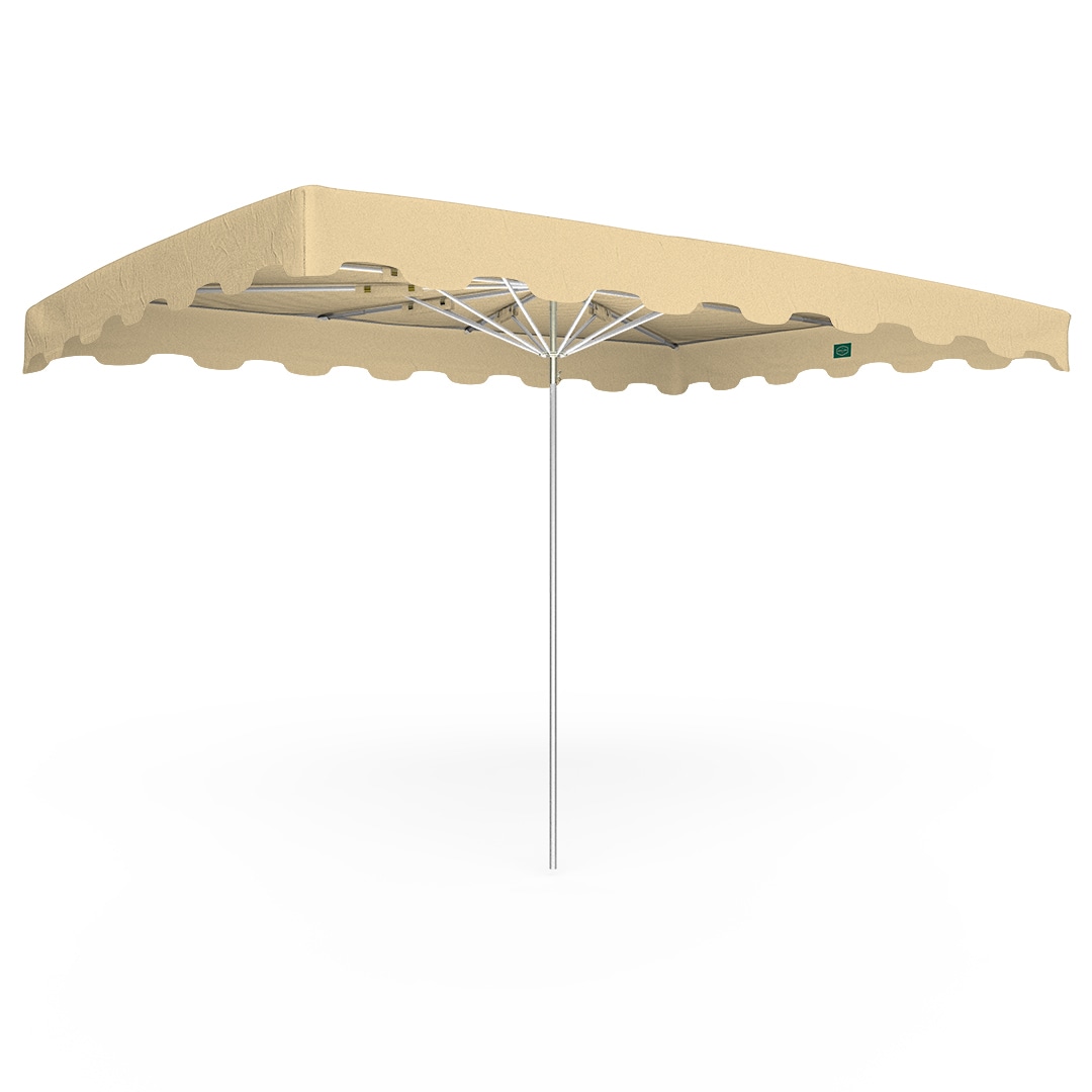 Parasol de marché forain 350x250cm Ivoire - Armature  + Toile + Housse