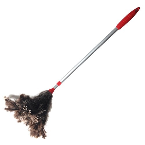 Plumero extensible mango aluminio y plumas de avestruz