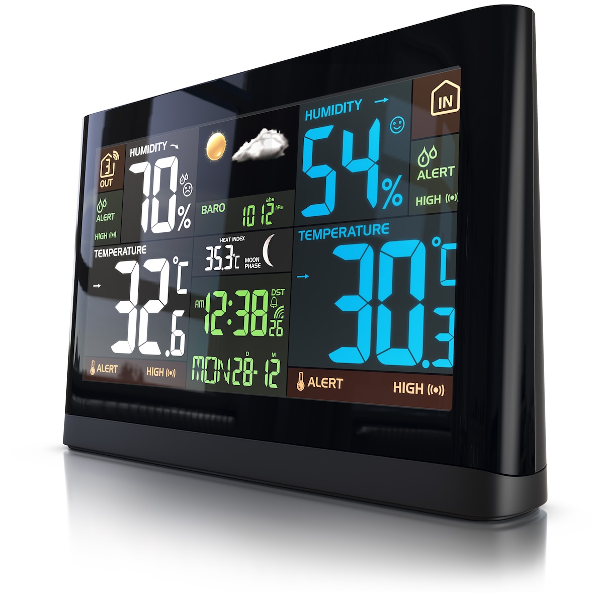 BEARWARE Funkwetterstation - Luftdruck - Temperaturtrend  - Wetterprognose
