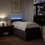 thumbnail of vidaXL Boxspringbett mit Matratze Dunkelbraun 90x200 cm Stoff