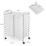 thumbnail of COSTWAY Carrinho de Rodas com 20 Gavetas Empilháveis, Carrinho de Gavetas, Contentor com Rodas com Estrutura Metálica e Prateleira