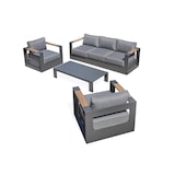 thumbnail of Salon de jardin 5 places en aluminium anthracite et accoudoirs en HPL - MANDELIEU