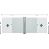 thumbnail of tectake Aluminium dubbele windscherm uitschuifbaar met oprolmechanisme - 200 x 600 cm, grijs - 402337