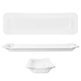 thumbnail of 24x Pur Pappteller aus Porzellan 25,7x7,5cm weiß Servier-Teller Wurst Pralinen