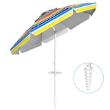 thumbnail of Helloshop26 - Ombrellone da spiaggia basculante da 2,2 m con comodo portabicchieri e protezione solare UPF 50 in poliestere 20_0013000