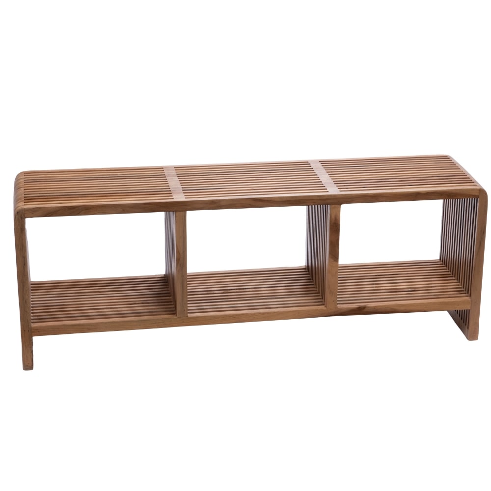 Banc Calopsite naturel -  Marron Rectangle Bois Amadeus 114x30 cm