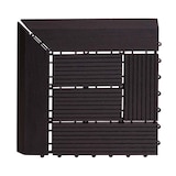 thumbnail of BERLINLODGE WPC Eck-Bodenfliese + Abschluss | BxT 30x30cm Premium | Holzoptik Terrasse | Ecke | Anthrazit versetzt