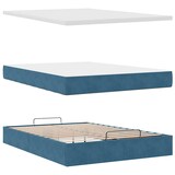 thumbnail of vidaXL Ottoman-Bett mit Matratzen Dunkelblau 140x190 cm Samt