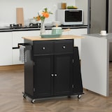 thumbnail of HOMCOM Carrello Cucina con Armadietto, 2 Cassetti e Portaspezie Nero