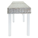 thumbnail of vidaXL Sitzbank Weiß 160x35x45 cm Natur Kubu Rattan & Massivholz Mahagoni