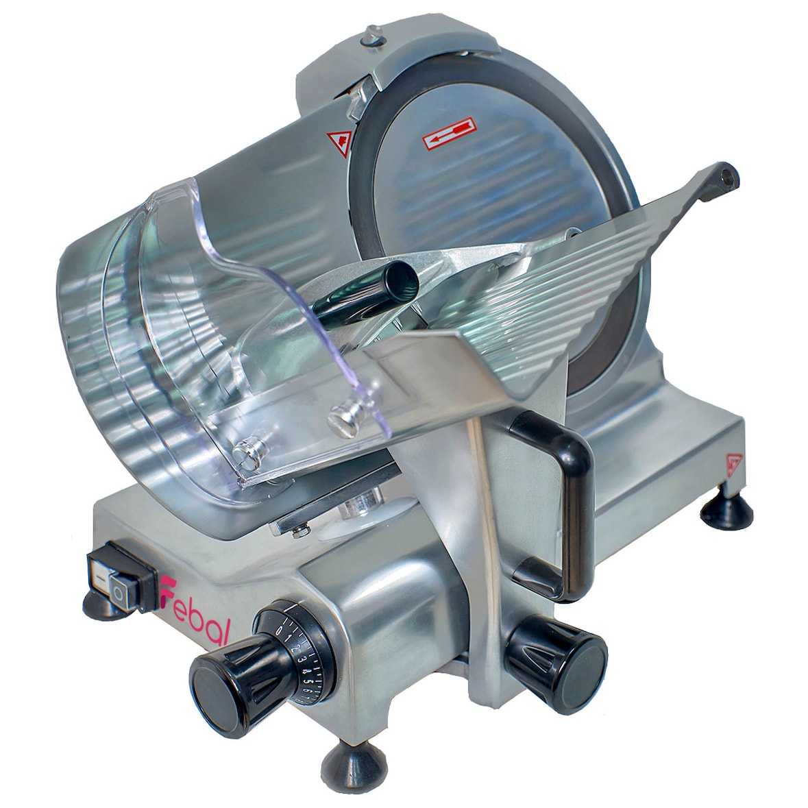 Affettatrice professionale Febal 300 con lama da 300 mm. Spessore massimo di taglio 15 mm.