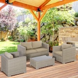 thumbnail of Outsunny Set 4 Pz Salotto da Esterni Mobili da Giardino in Rattan