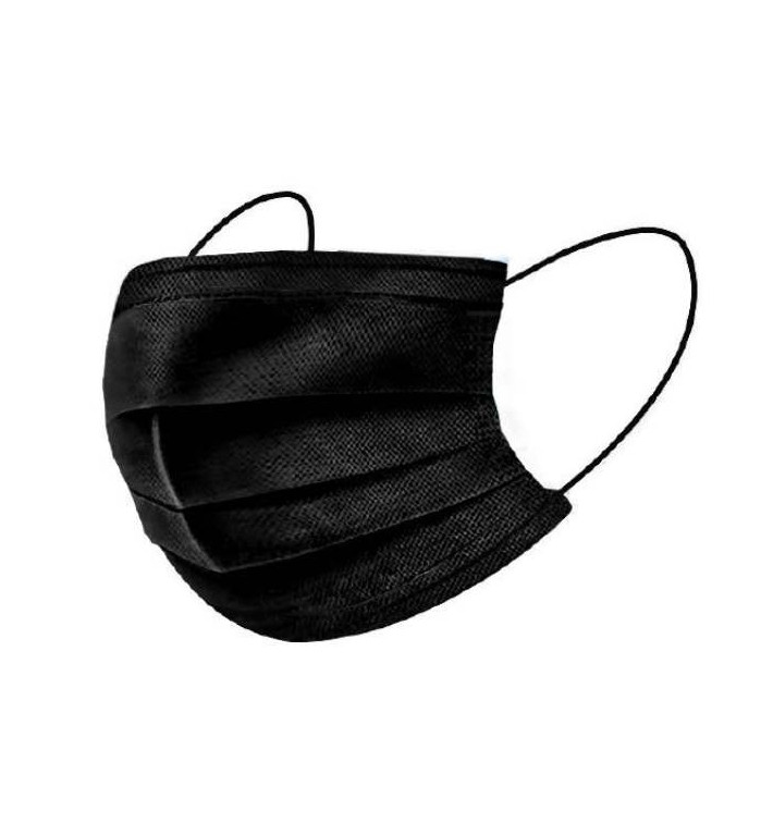 MONOUSO - Mundschutz 3 Lagig mit Gummiband Typ I Schwarz (2.000 Stück)