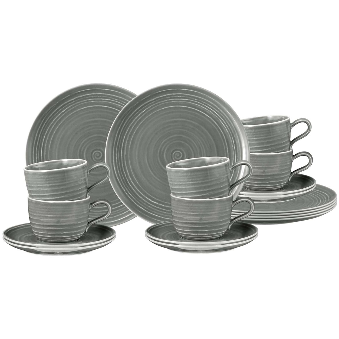 Seltmann Weiden Terra Kaffeeservice 18-teilig perlgrau