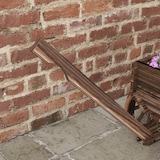 thumbnail of Jardinera de madera macetero exterior en forma de carrito con 4 ruedas y mango para balcón jardín patio 120x41x54 cm