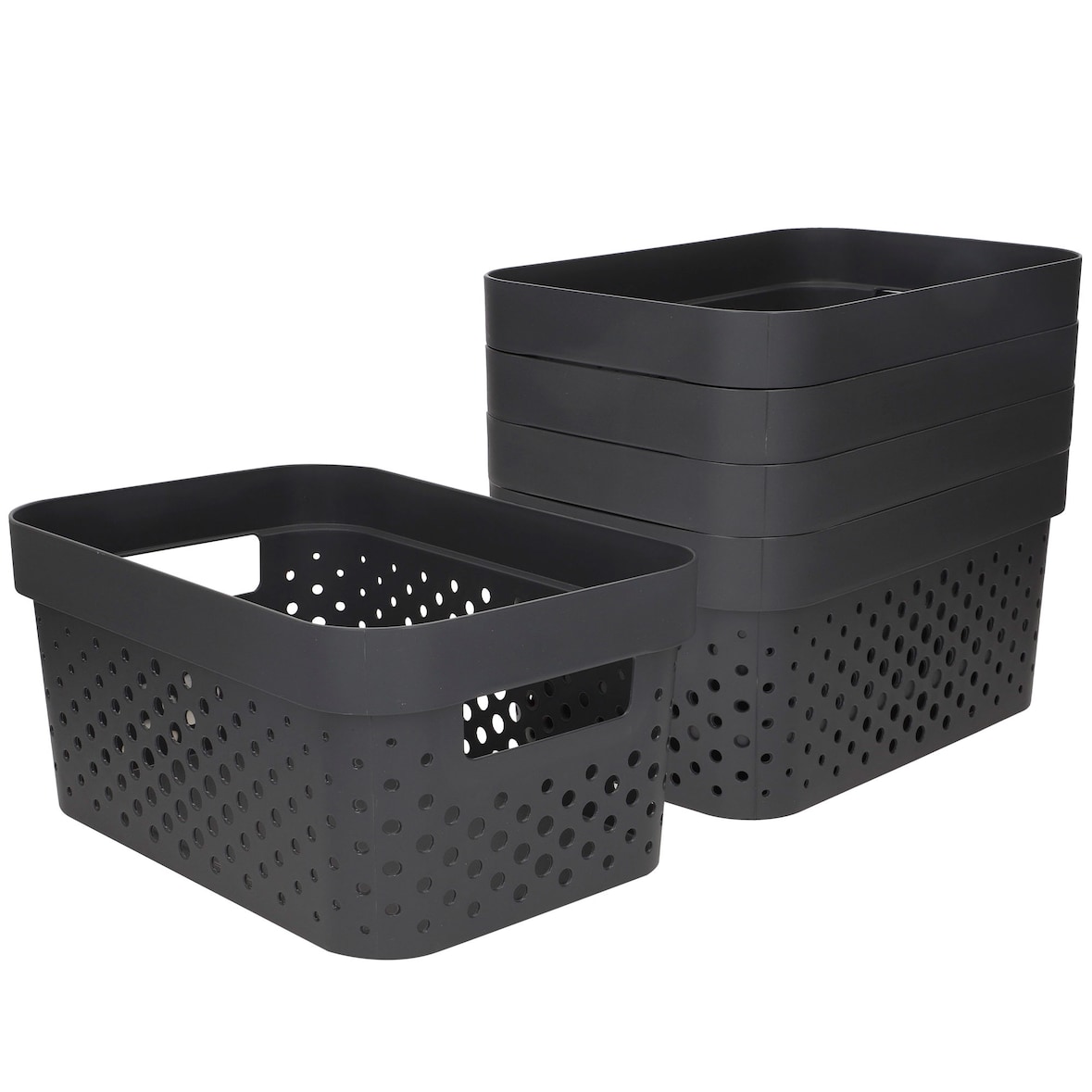 Curver Pack 5 cestas organizadoras Infinity 4,5L gris