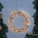 thumbnail of LED Kranz Lichtkreis Metallring Deko Leuchtkranz hängend 300 LED D:38cm f. Außen