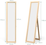 thumbnail of COSTWAY 2-in-1 Ganzkörperspiegel, Standspiegel und Wandspiegel mit Holzrahmen, Schminkspiegel