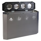 thumbnail of PROREGAL Abfallsammler mit Edelstahl-Einwurfklappe, 4x45L, HxBxT 83x120x35,5cm, Lichtgrau, Abfallbehälter, Abfalleimer, Abfalltrennung, Edelstahl