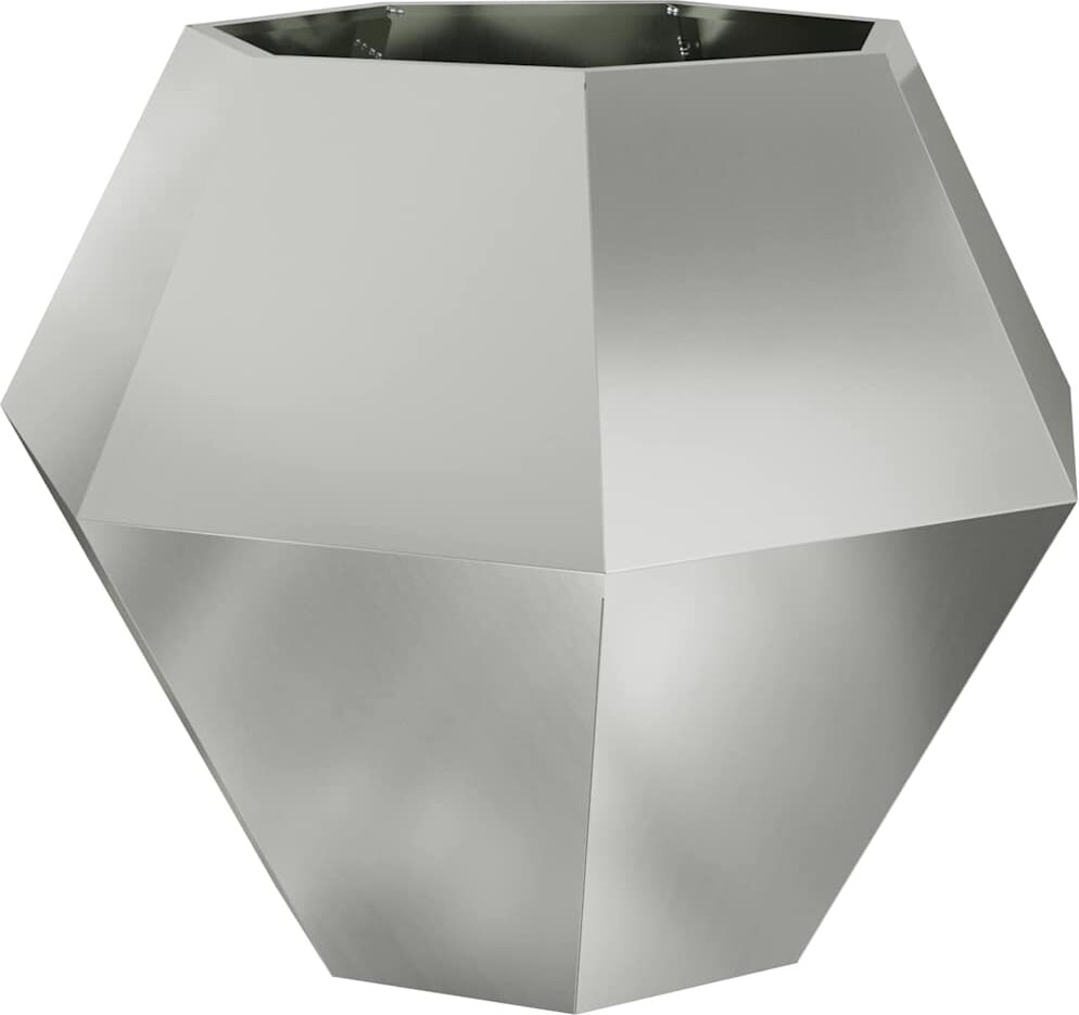 vidaXL Pflanzkübel Silber 100 x 100 x 80 cm Verzinkter Stahl