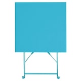 thumbnail of Mesa de acero Bolero Perth cuadrada en azul celeste estilo acera 600x600x710mm