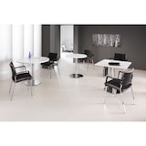 thumbnail of bümö Besprechungstisch, Esstisch klein, Tisch rund 100 cm - kleiner Esstisch Ahorn, Rundtisch Esstisch 2 Personen mit Holz-Platte, Säule aus Metall