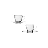 thumbnail of Borgonovo Set di 6 tazze caffe' con piattino Ischia vetro 9x6,5x5,5