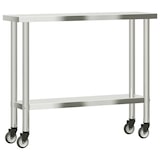 thumbnail of Mesa de trabajo de cocina con ruedas acero inox 110x30x85 cm