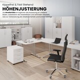 thumbnail of bümö Schreibtisch klein B-Serie 140x80 cm, Tischplatte aus Holz in Graphit, Gestell aus Metall in Silber - PC Tisch, kleiner Computertisch für's