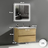 thumbnail of Alpenberger Waschtisch mit Unterschrank Badmöbel 80 cm Breit | Gäste WC Badezimmermöbel mit LED-Spiegel | Waschbecken mit Waschbeckenunterschrank Bad