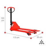 thumbnail of Romux® Transpallet Manuale rosso 3000 kg Industriale con ruote in poliuretano | Forche Standard 550x1150 mm