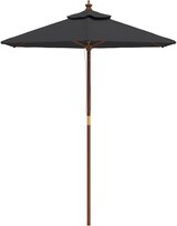 thumbnail of Ombrellone da giardino con palo in legno nero 196x231 cm modello Outdoor Phi Plus
