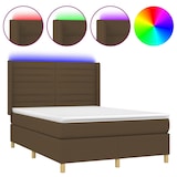 thumbnail of vidaXL Boxspringbett mit Matratze & LED Dunkelbraun 140x200 cm Stoff